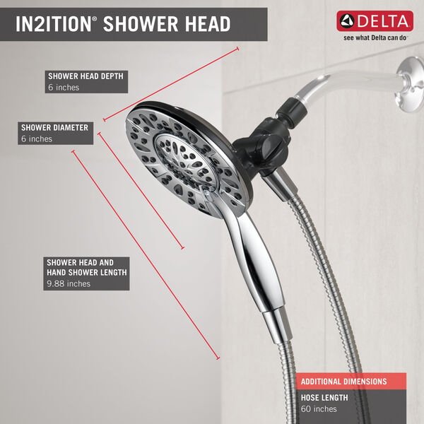 * Delta In2ition 4-Setting Two-in-One Shower 2-in-1 75491 NEW